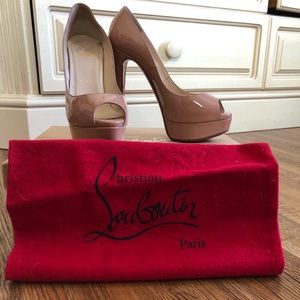 Christian Louboutin Nude Lady Peep 150 Patent Calf